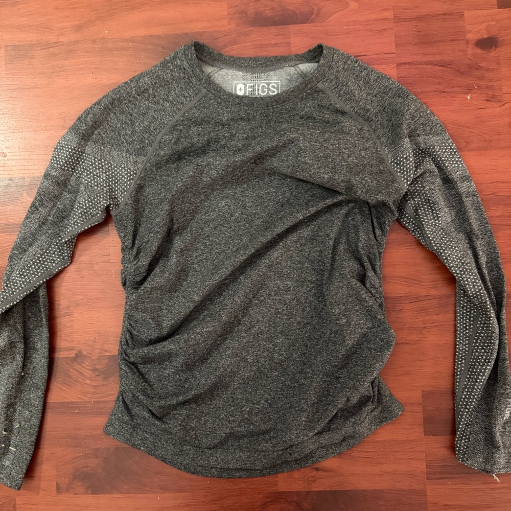 Figs Gray maternity Crew Neck Sweater Soft Knit Casual